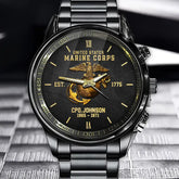 Custom Personalized Military Veteran Watch - Gift To Dad/ Son/ Him/ Veteran's Day/ Father's Day